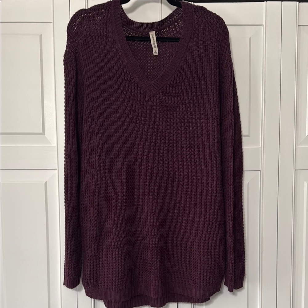 Zenana Outfitters Purple V-Neck Sweater